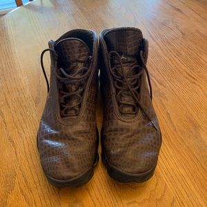 Size 13 Jordan’s. Alligator print. Brown.